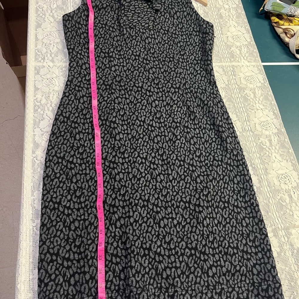 Calvin Klein Gray and Black Animal Print Sheath Dress - Picture 16 of 16